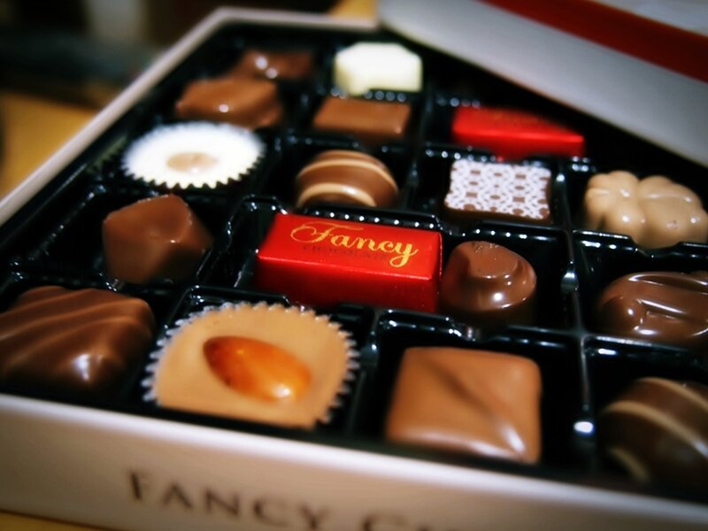 chocolate box with assorted candies