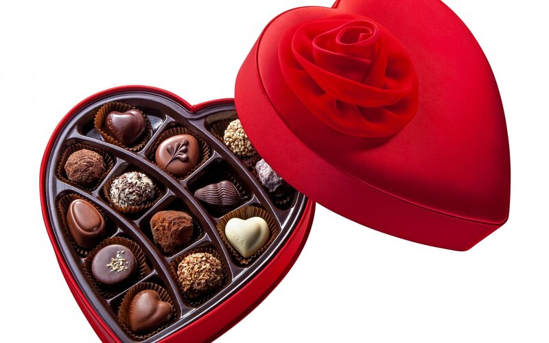 Chocolate Box with Candies — Red, Romantic