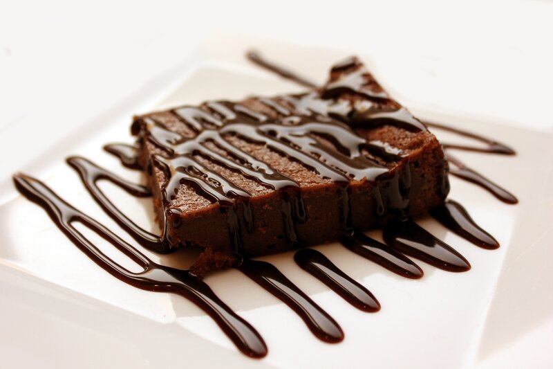 Chocolate Brownie Dessert — Brown, Appetizing, Photograph, Plate