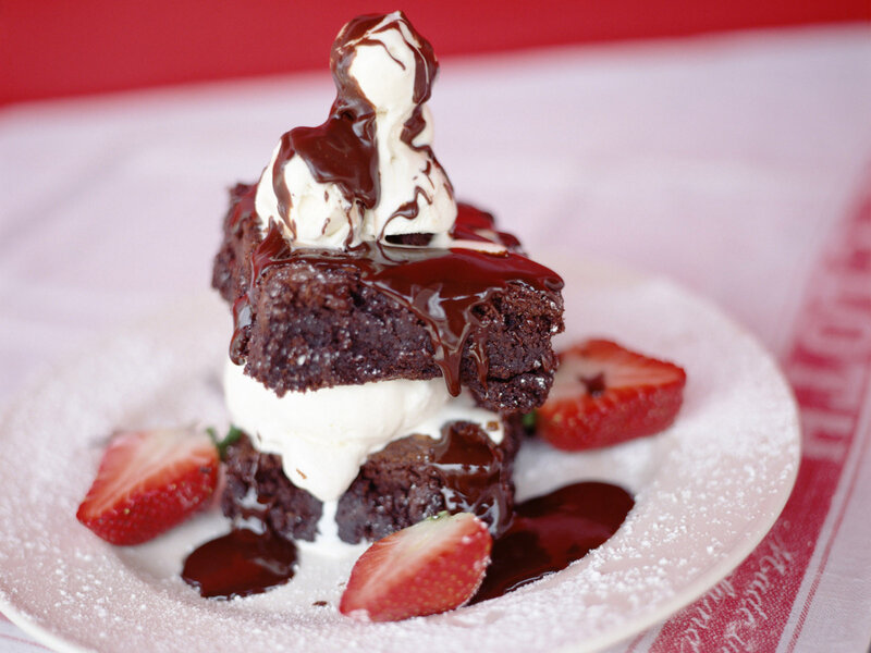 Chocolate Brownie Dessert — Brown, Indulgent
