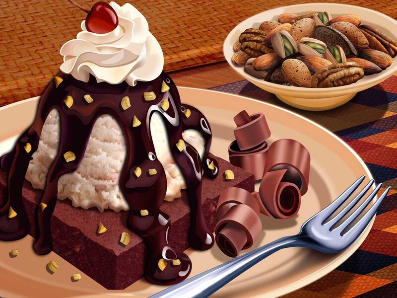Chocolate Brownie Sundae — Brown