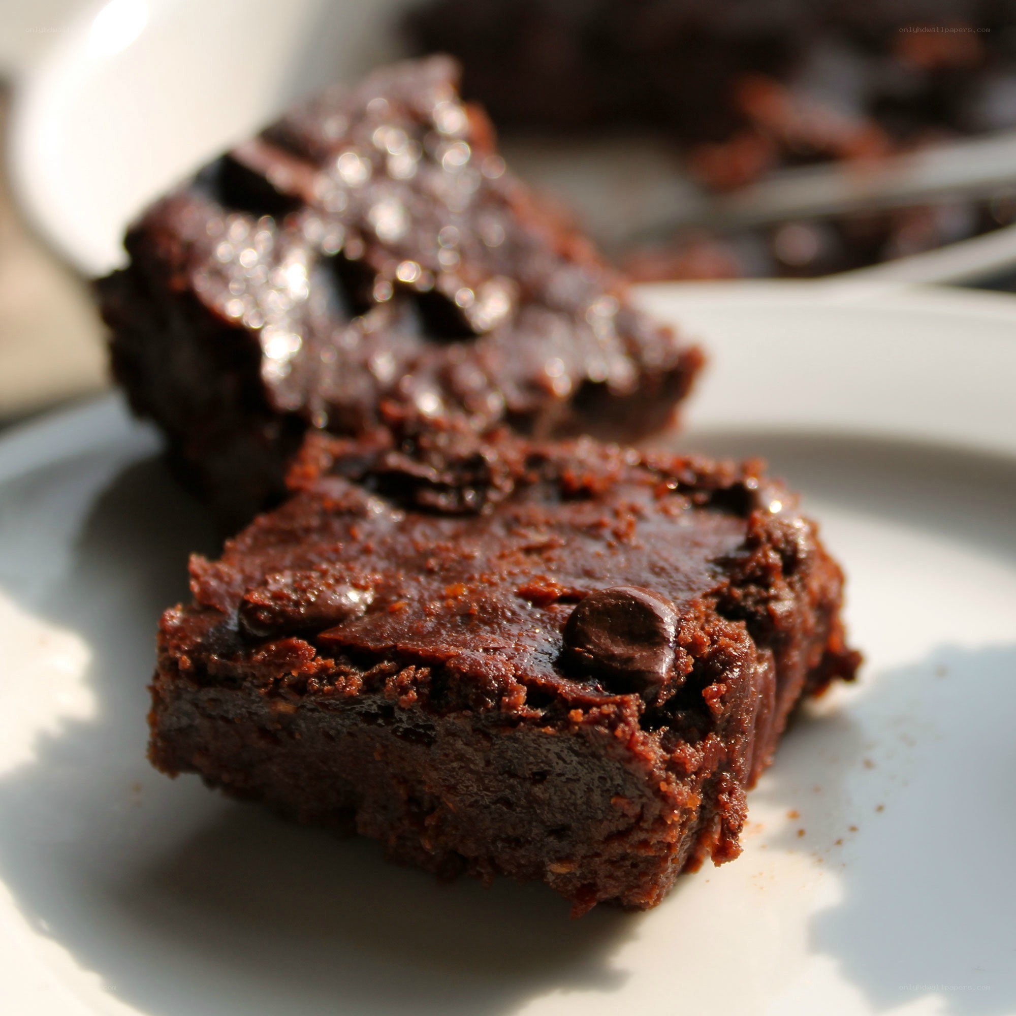chocolate brownies on a plate
