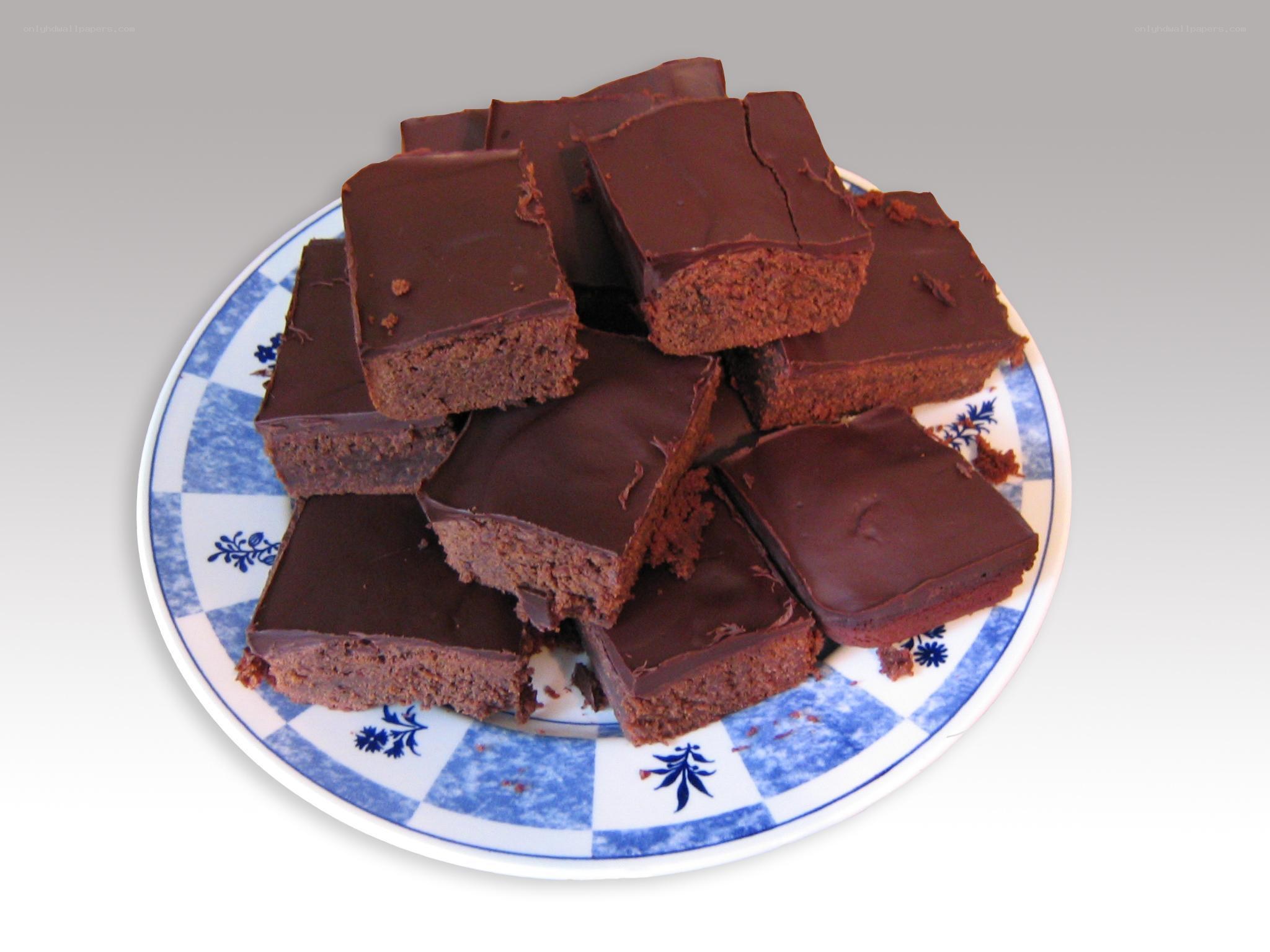 chocolate brownies on a plate