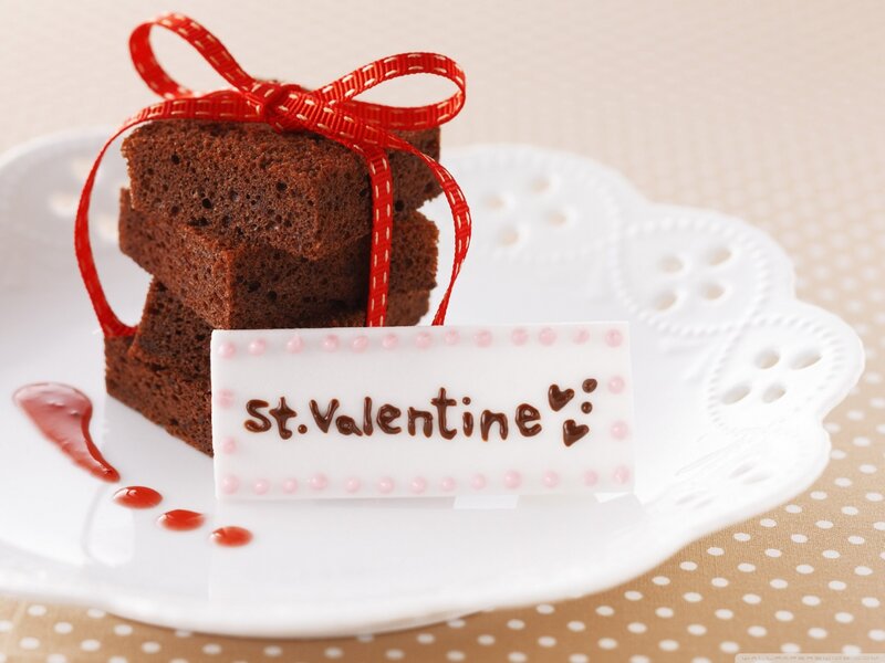 Chocolate Brownies on Plate — Brown, Festive