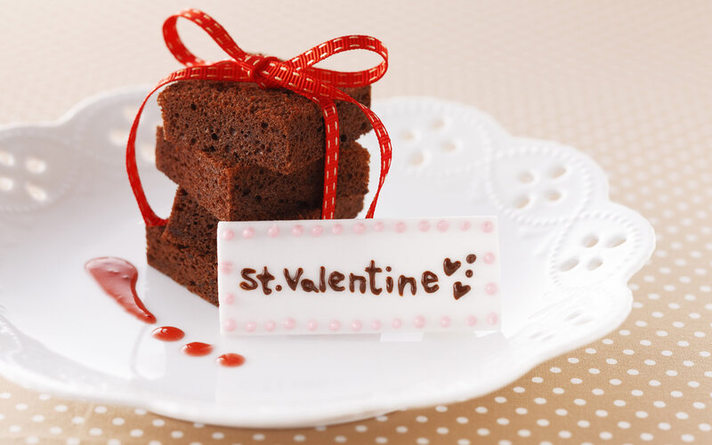 Chocolate Brownies on Plate — Brown