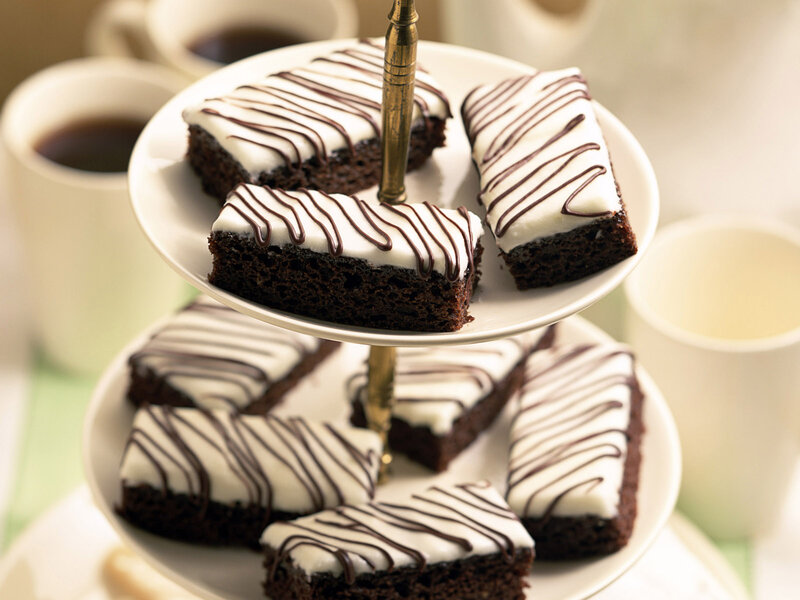 Chocolate Brownies on Stand — Brown