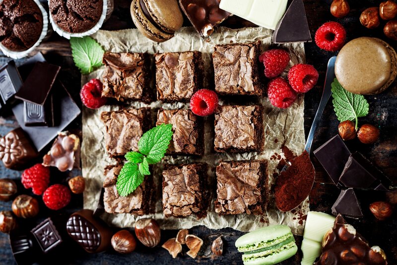 Chocolate Brownies with Berries