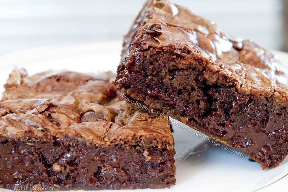 chocolate brownies with chocolate swirl