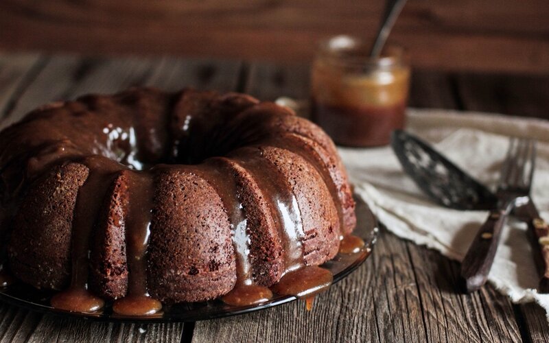 Chocolate Bundt Cake — Brown, Warm, Photograph