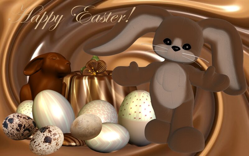 Chocolate Bunny with Eggs