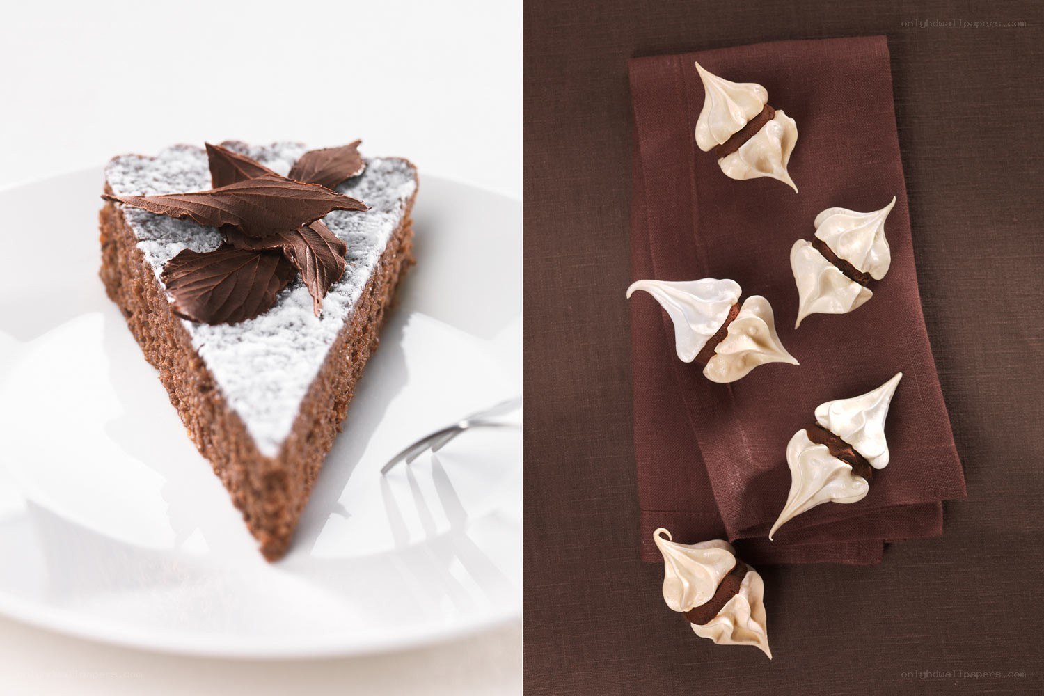 chocolate cake and meringues