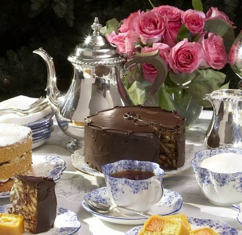 Chocolate Cake and Tea Set