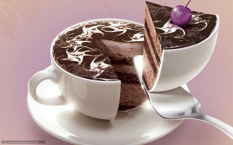 Chocolate cake in a cup