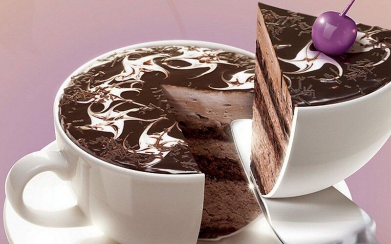 Chocolate Cake in Cup — Brown