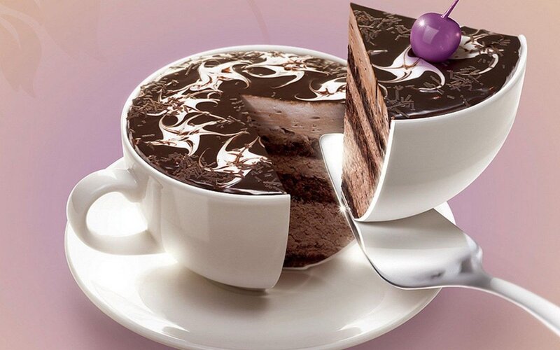 Chocolate Cake in Cup — White