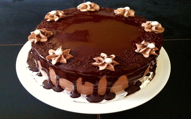 Chocolate Cake on Plate — Brown, Indulgent
