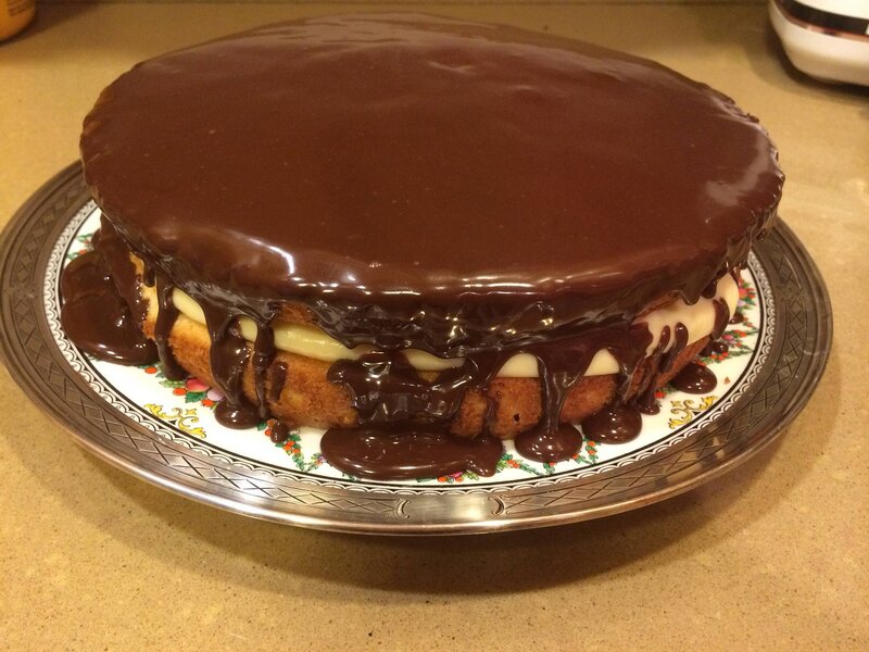 Chocolate Cake on Plate — Brown, Neutral