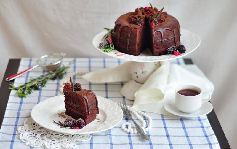 Chocolate Cake on Table