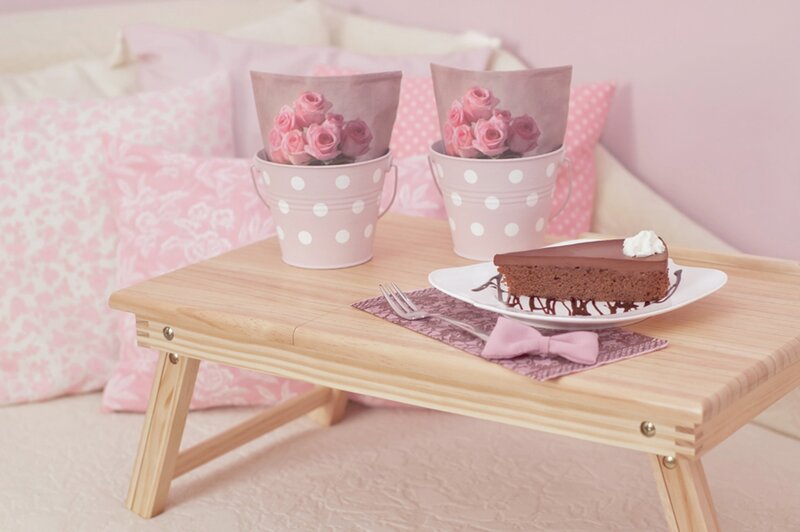 Chocolate Cake on Tray — Pink