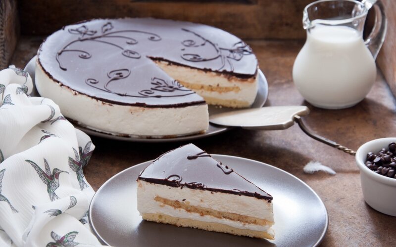 Chocolate Cake Slice — Brown, Calm, Photograph, Milk Jug