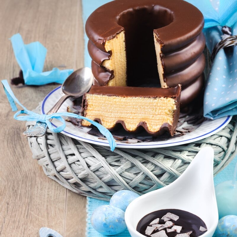 Chocolate Cake Slice — Brown, Calm, Photograph, Spoon