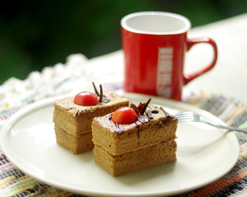 Chocolate Cake Slices — Brown, Calm, Morning
