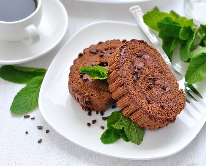 Chocolate Cake Slices — Brown, Calm