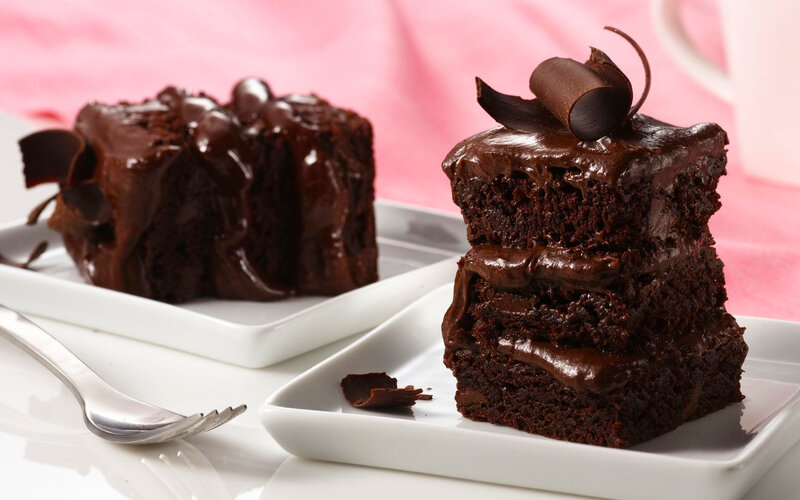 Chocolate Cake Slices — Brown