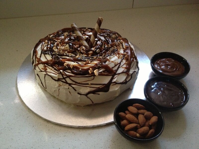 Chocolate Cake with Almonds — Brown, Neutral