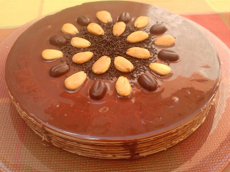 Chocolate Cake with Almonds — Brown