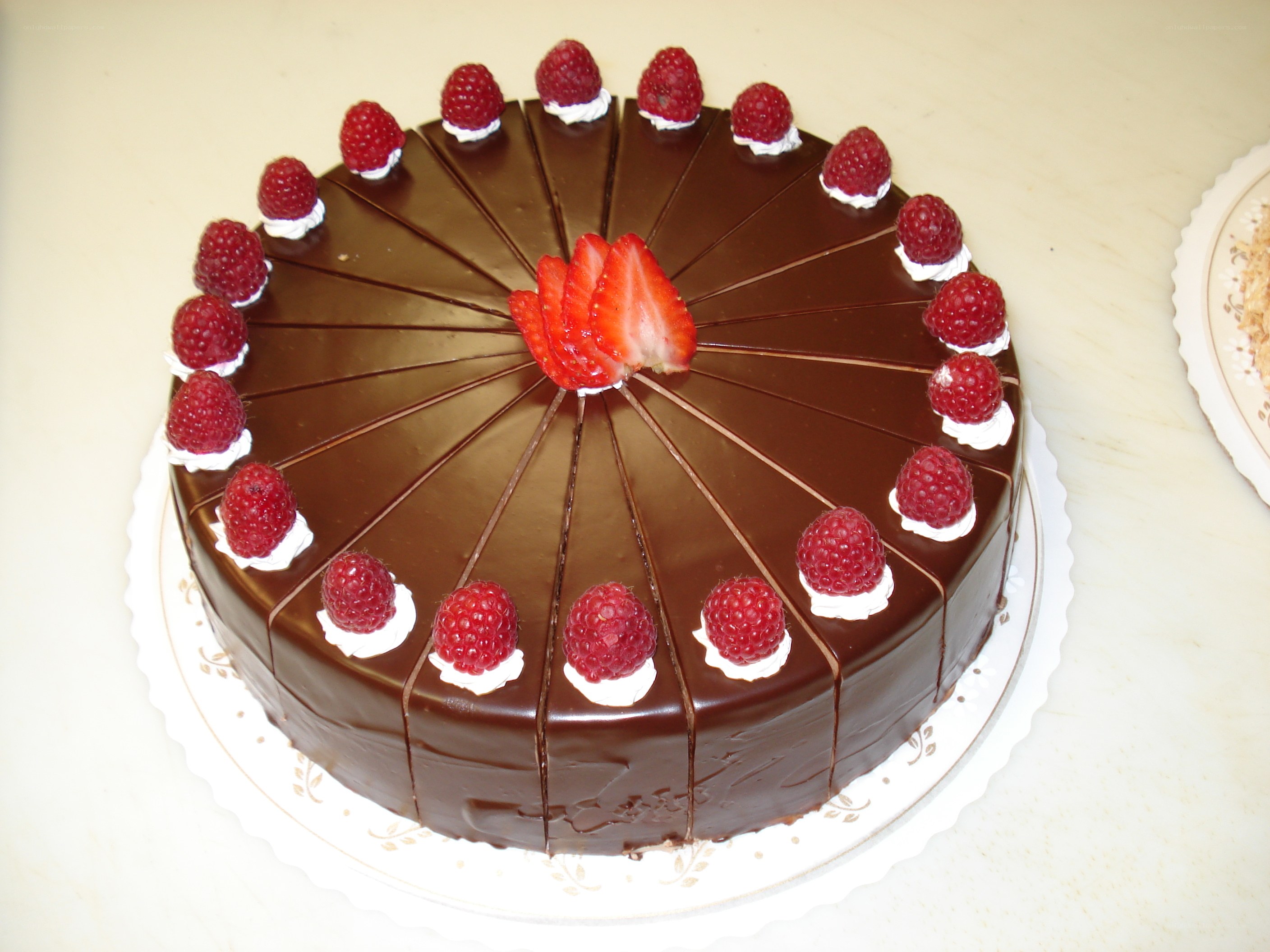 chocolate cake with berries