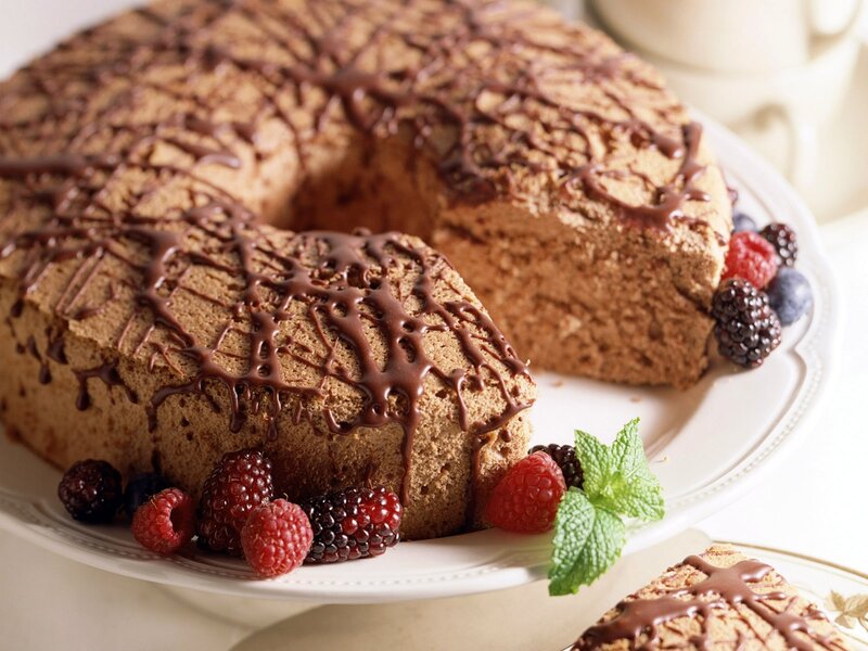 Chocolate Cake with Berries — Brown, Appetizing, Afternoon