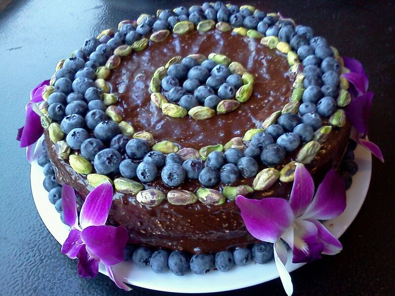 Chocolate Cake with Berries — Brown, Festive
