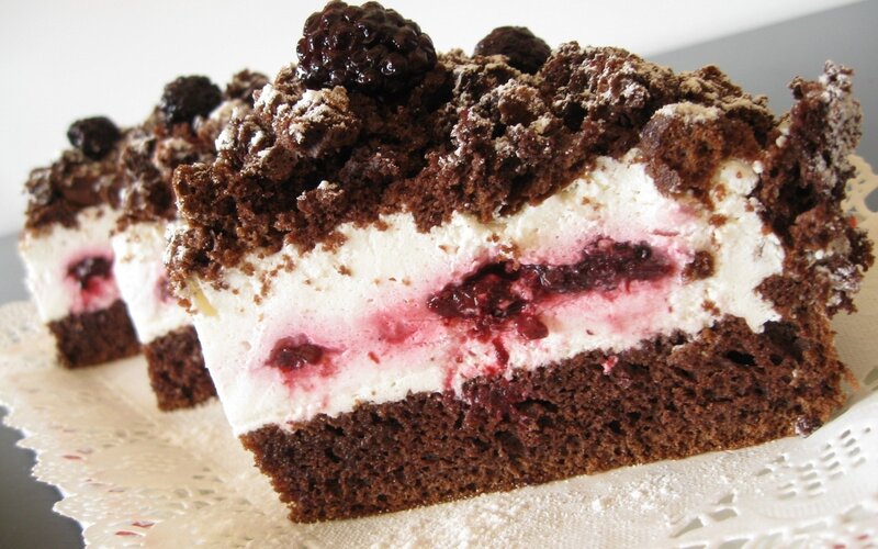 chocolate cake with berries