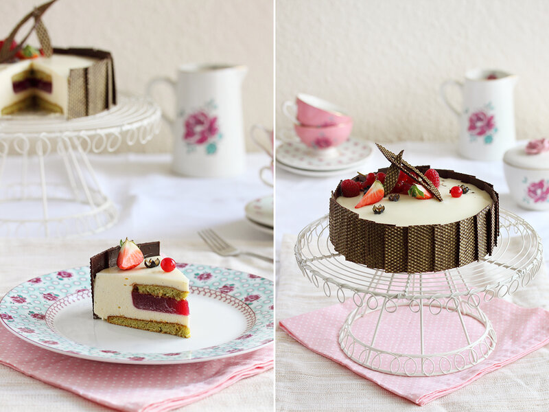 Chocolate Cake with Berries — White