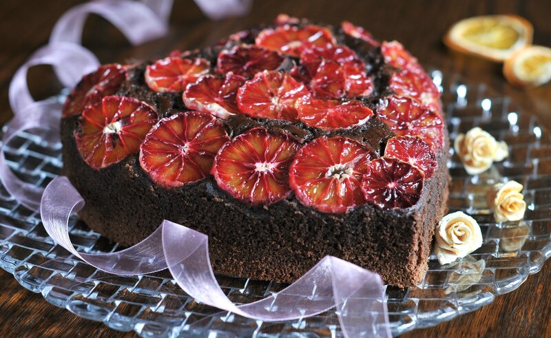 Chocolate Cake with Blood Oranges