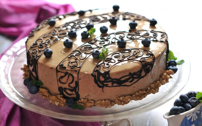Chocolate Cake with Blueberries