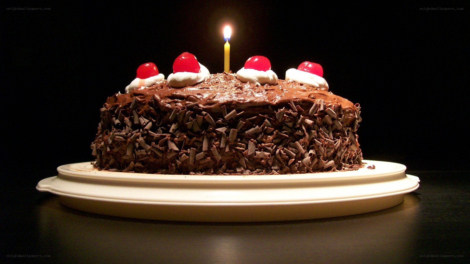 chocolate cake with candle