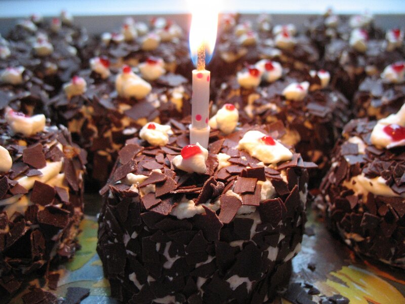 Chocolate Cake with Candle — Brown