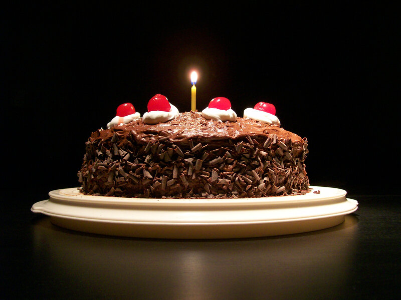 chocolate cake with candle