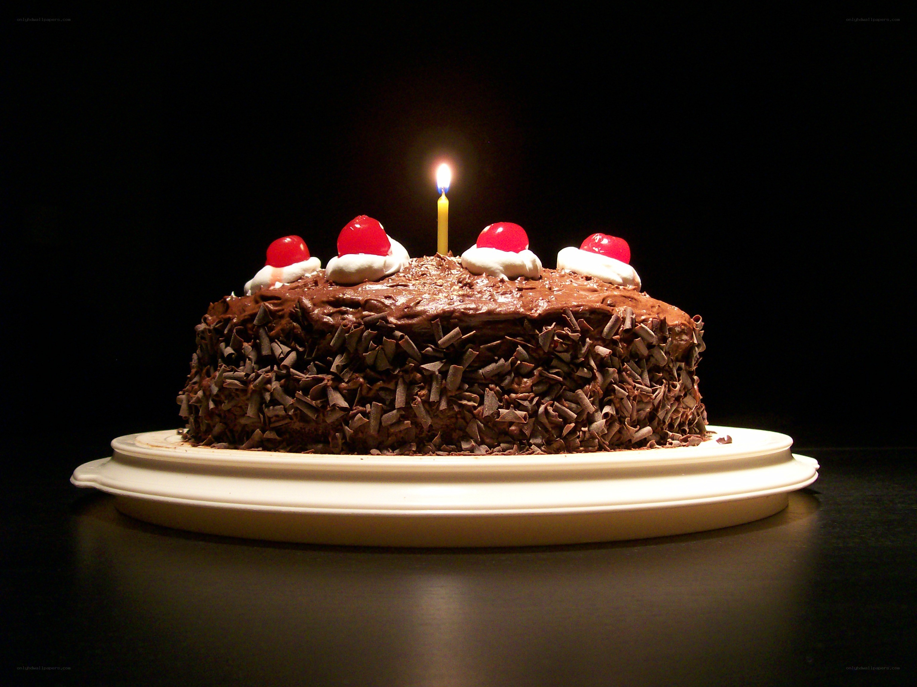 chocolate cake with candle