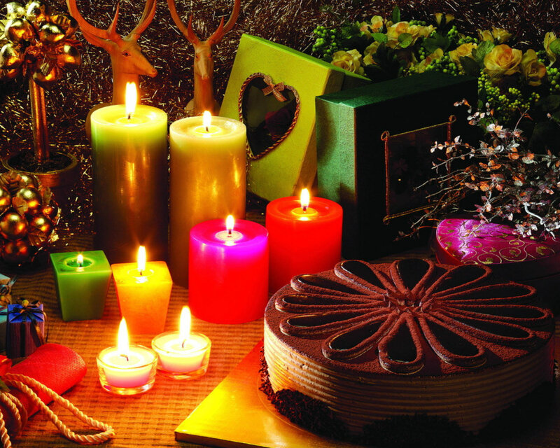 Chocolate Cake with Candles — Brown