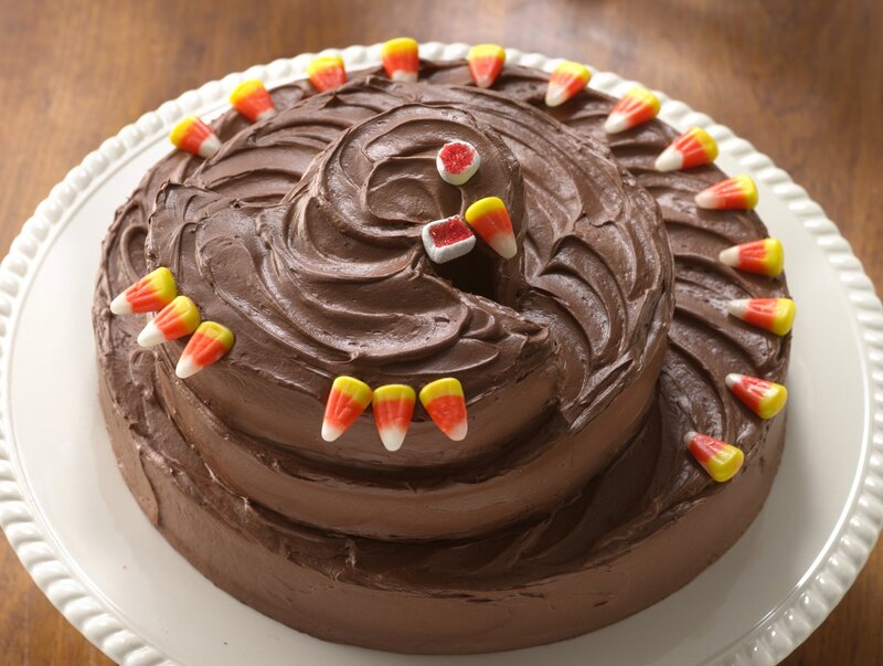 Chocolate Cake with Candy Corn