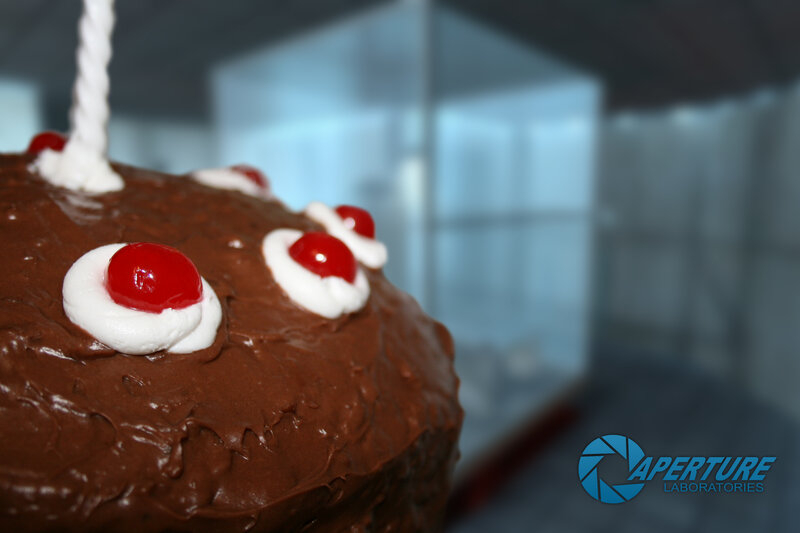 Chocolate Cake with Cherries — Brown, Neutral