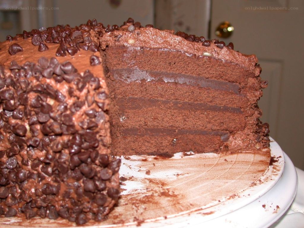 chocolate cake with chocolate chips