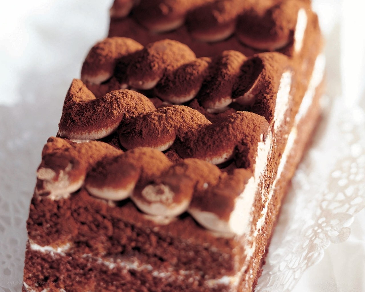 chocolate cake with cocoa powder