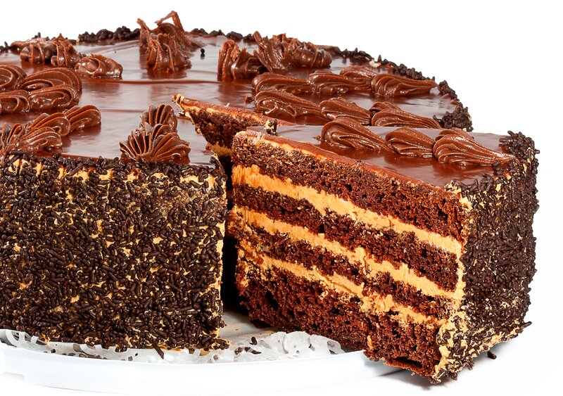 chocolate cake with cream layers