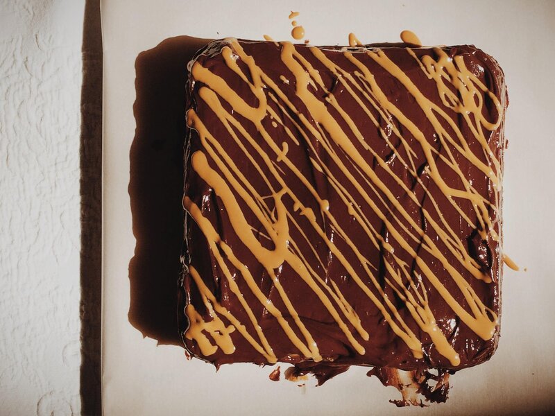 Chocolate Cake with Drizzle — Brown