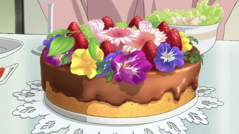 Chocolate Cake with Flowers — Brown, Calm