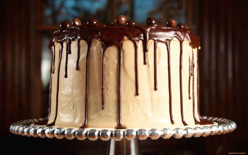 Chocolate cake with ganache drip